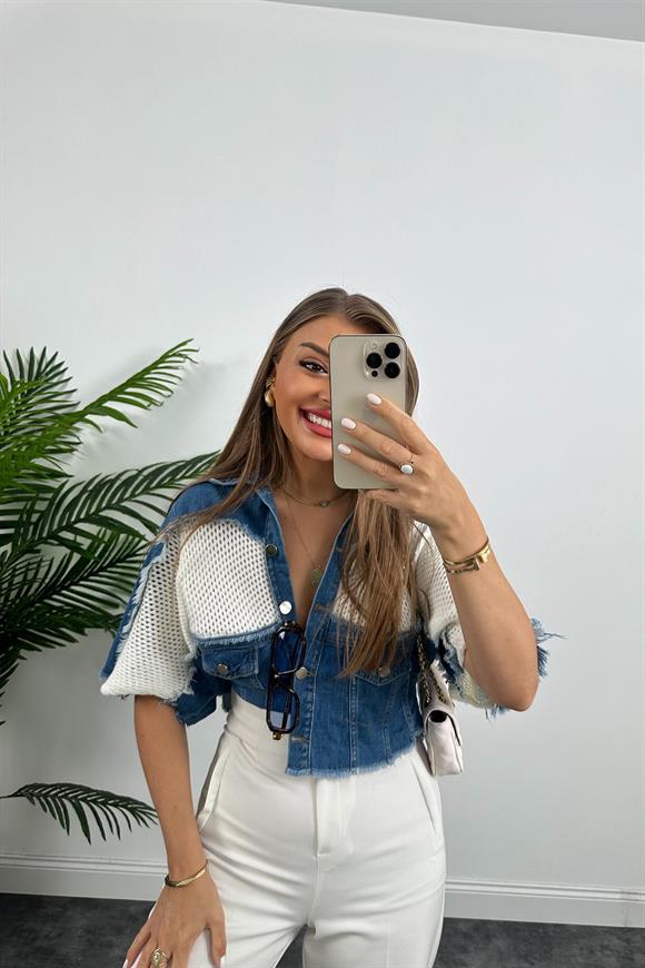 Lüx Kalite Marka Model Tasarım Jean Mixli Ceket