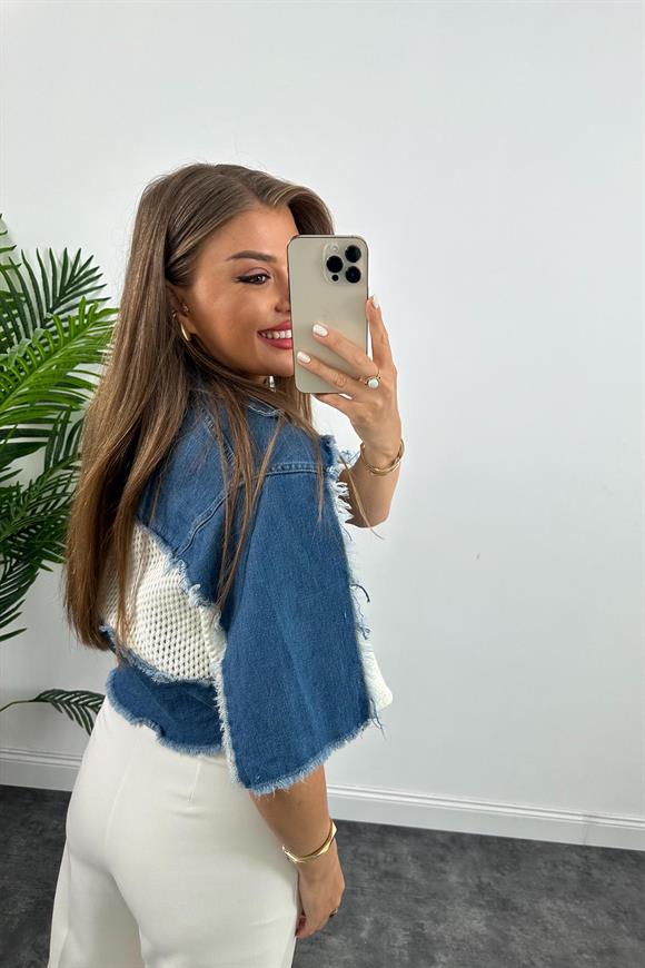 Lüx Kalite Marka Model Tasarım Jean Mixli Ceket