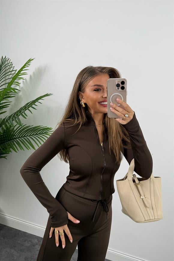 Lüx Kalite Oysh Model Likralı Scuba Takım Acı Kahve