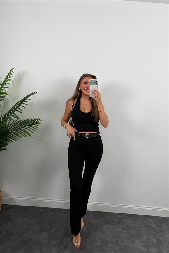 Lüx Kalite Özel Kumaş Kemerli Çelik Pantolon