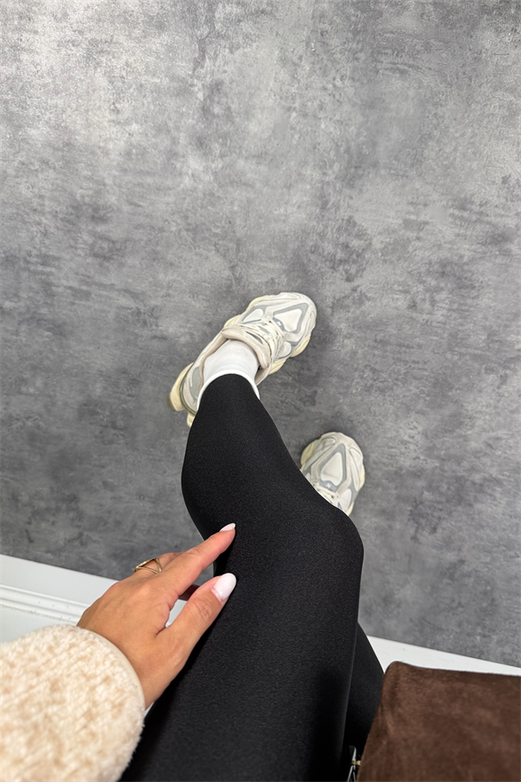 Lüx Kalite Toparlayıcı Parlak Disko Tayt Siyah