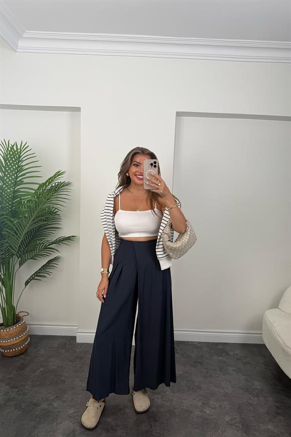 Marka Model Bol Paça Etek Pantolon Lacivert
