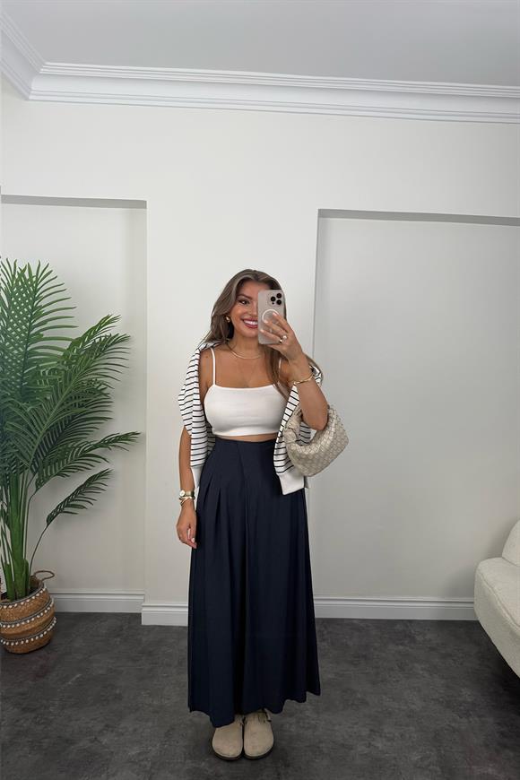 Marka Model Bol Paça Etek Pantolon Lacivert