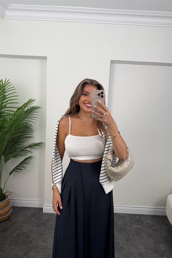 Marka Model Bol Paça Etek Pantolon Lacivert