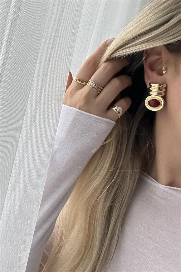 Marka Model  Bombeli Bordo Küpe