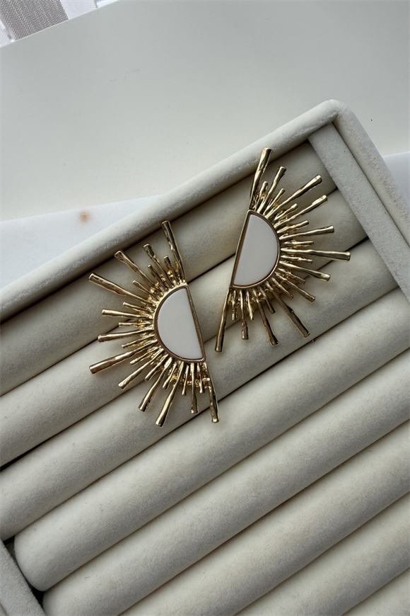 Marka Model Güneş Küpe (Krem)