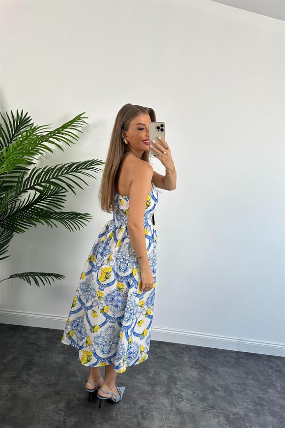 Marka Model Kemerli Straplez Summer Elbise