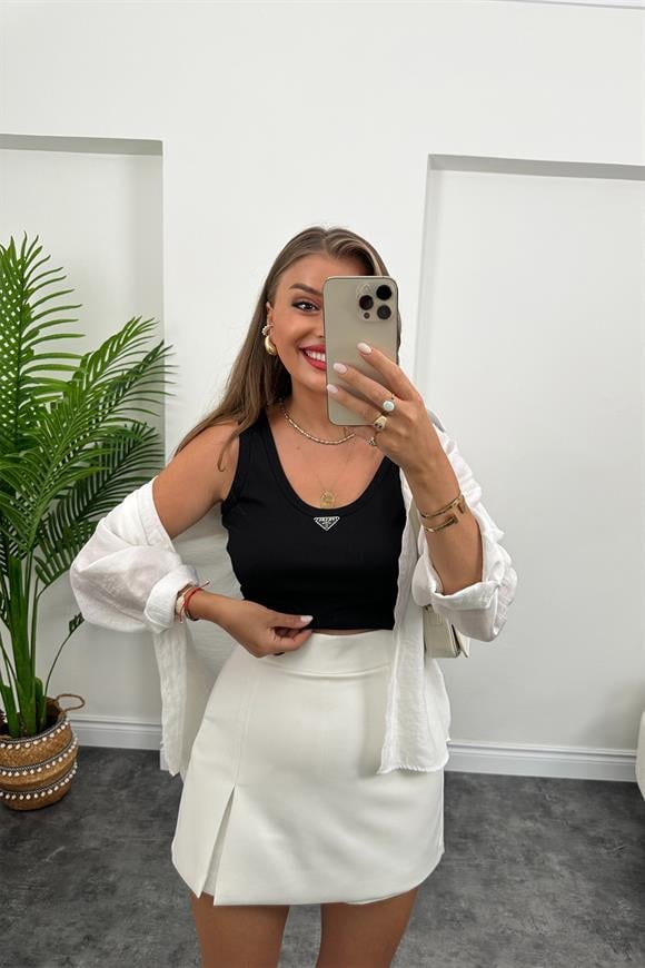 Marka Model Likralı Tam Boy Kaşkorse Atlet Siyah