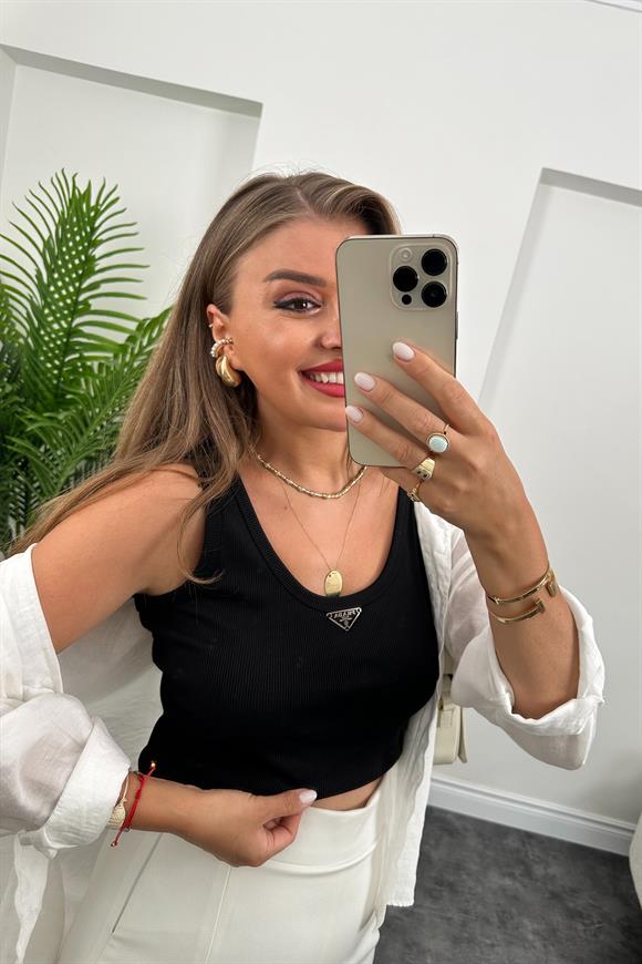 Marka Model Likralı Tam Boy Kaşkorse Atlet Siyah