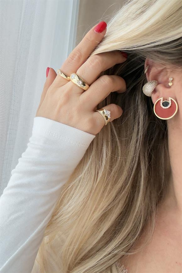 Marka Model Mineli Bordo Küpe