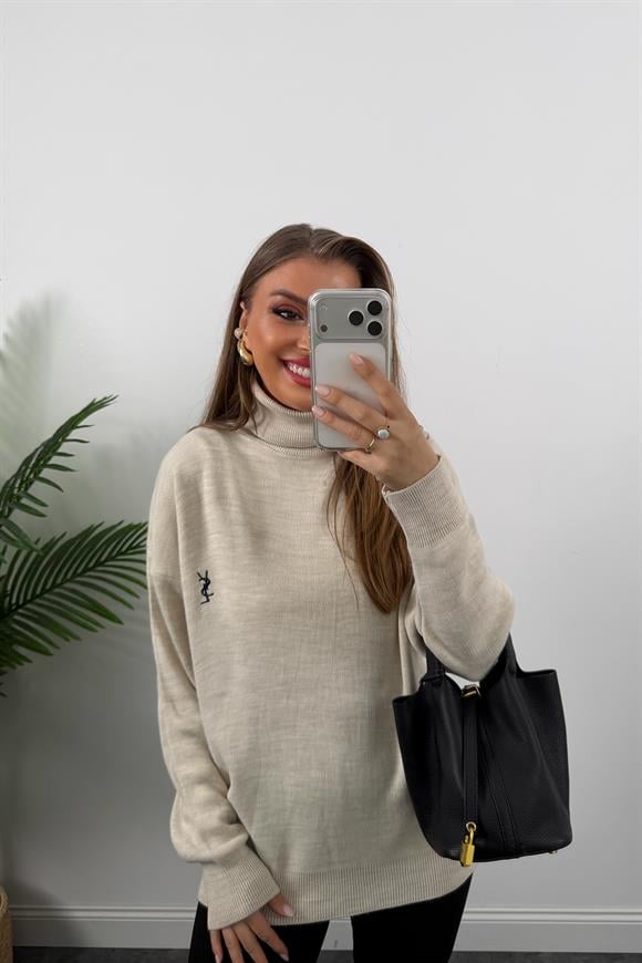 Marka Model Nakışlı Balıkçı Salaş Triko Taş