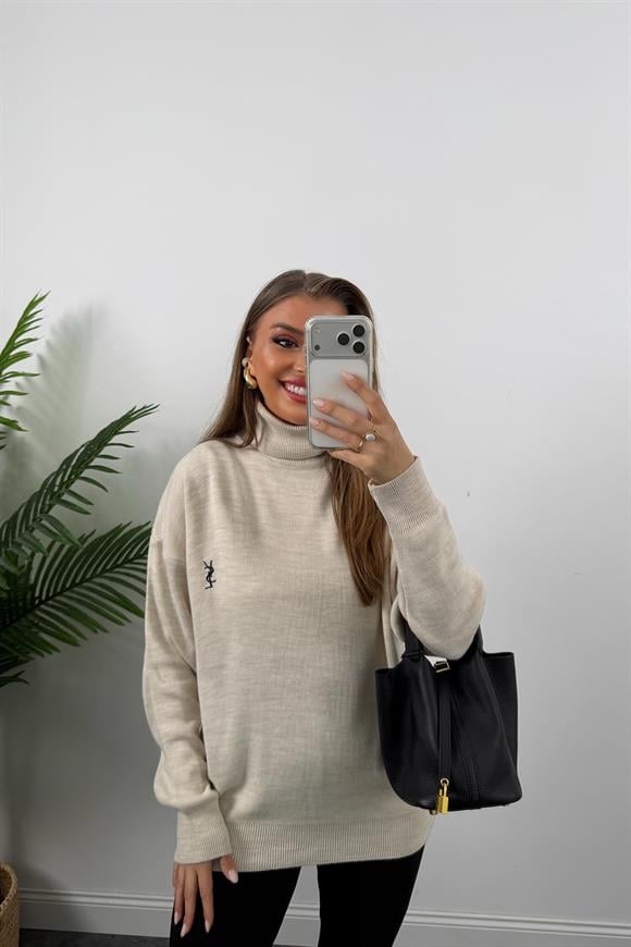 Marka Model Nakışlı Balıkçı Salaş Triko Taş