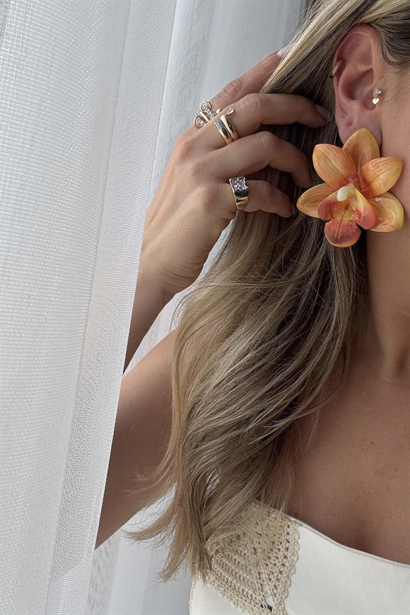 Marka Model Orkide Çiçek Küpe