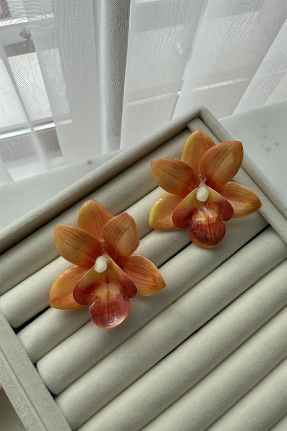 Marka Model Orkide Çiçek Küpe