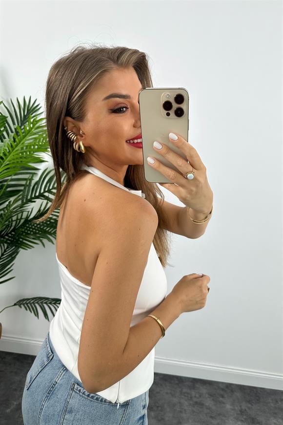 Marka Model Tasarım Fiyonklu Bluz Beyaz