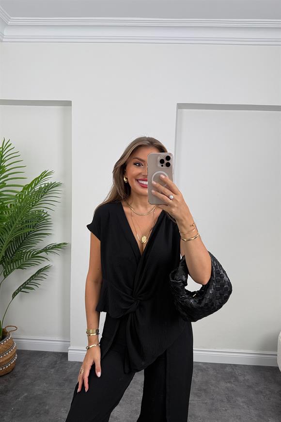 Marka Model Tasarım Kruvaze Takım Siyah