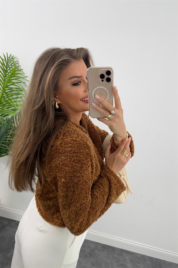 Marka Model Teddy Buklet Hırka Taba