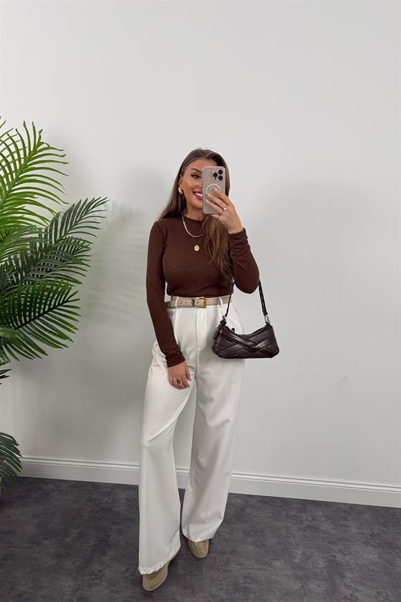 Marka Model Transparan İnce Triko Acı Kahve