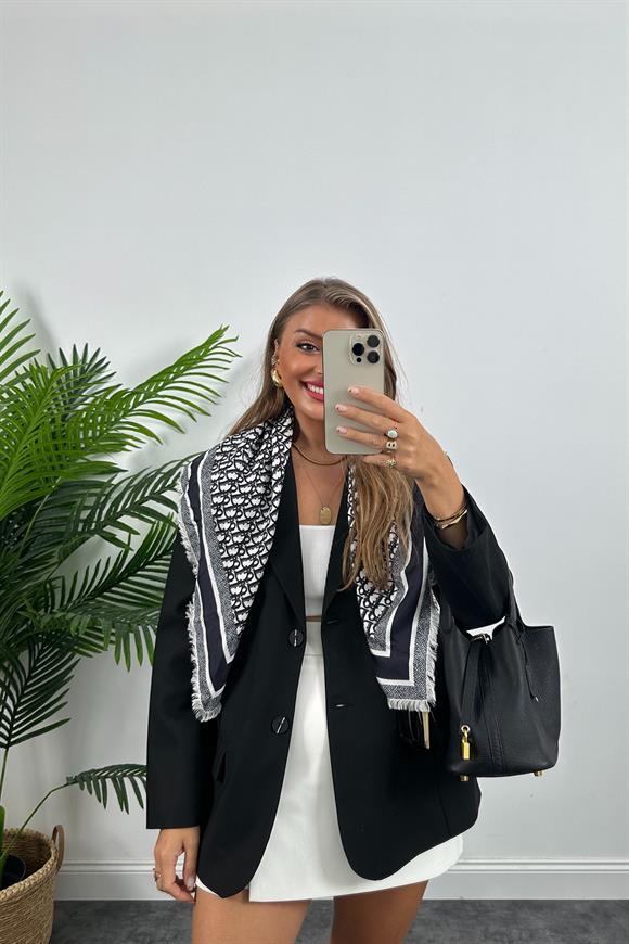 Massi Kumaş Premium Kalite Pinteres Blazer Bf Ceket Siyah