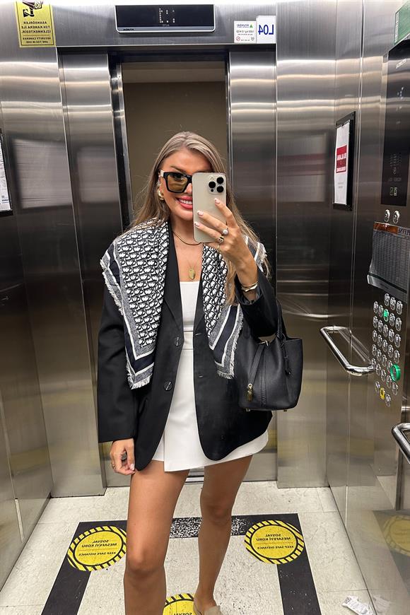 Massi Kumaş Premium Kalite Pinteres Blazer Bf Ceket Siyah