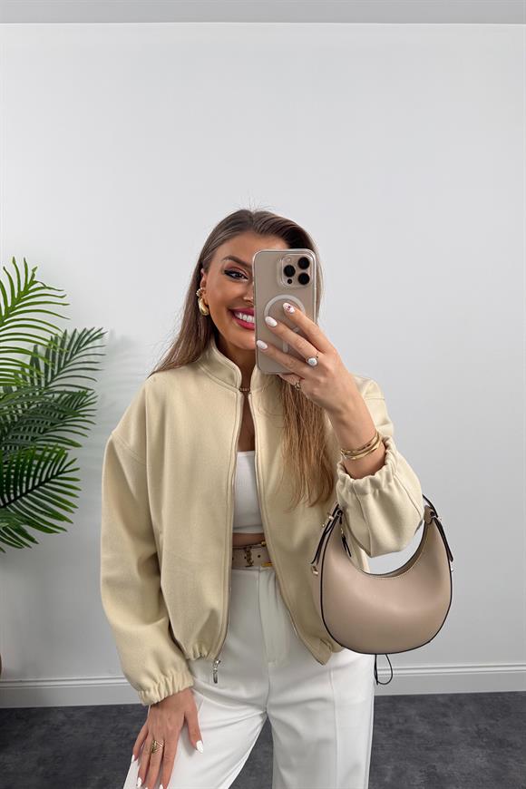 Massi Model 1. Sınıf Kalite Dik Yaka Kaşe Bomber Ceket Taş