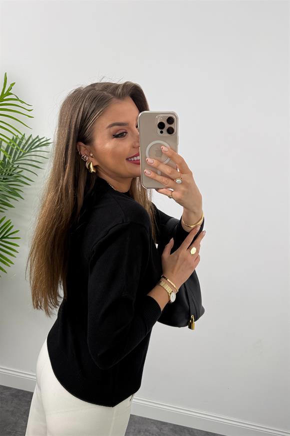 Massi model 1. Sınıf kalite Kaşmir Dokulu Tam Pamuklu İnce Triko Siyah