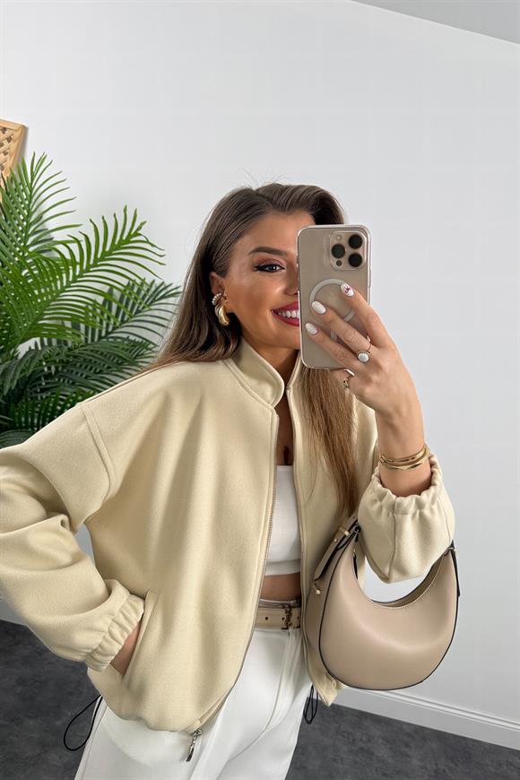 Massi Model 1. Sınıf Kalite Dik Yaka Kaşe Bomber Ceket Taş