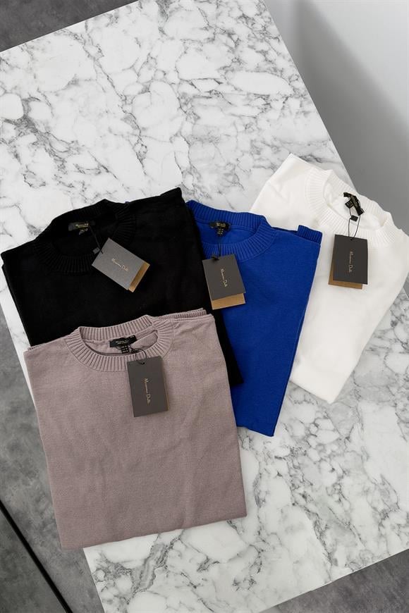 Massi model 1. Sınıf kalite Kaşmir Dokulu Tam Pamuklu İnce Triko Siyah