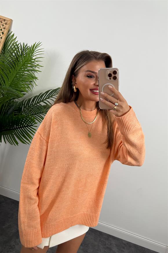 Massi Model Bisiklet Yaka Basic Yumoş Kazak Tatlı Mercan