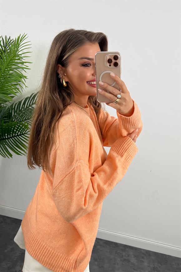 Massi Model Bisiklet Yaka Basic Yumoş Kazak Tatlı Mercan