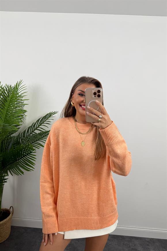 Massi Model Bisiklet Yaka Basic Yumoş Kazak Tatlı Mercan