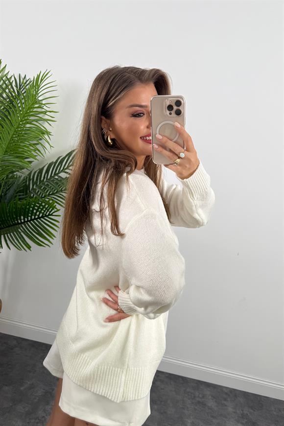 Massi Model Bisiklet Yaka Basic Yumoş Kazak Ekru