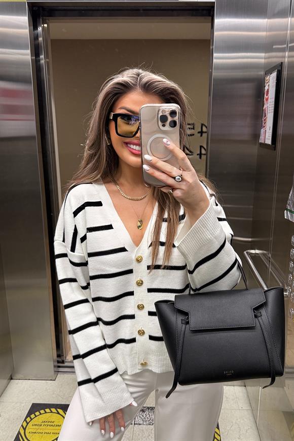 Massi Model Gold Düğme Marin Hırka