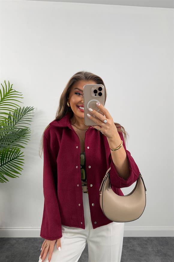 Massi Model İpek Kaşe Basic Mont Bordo