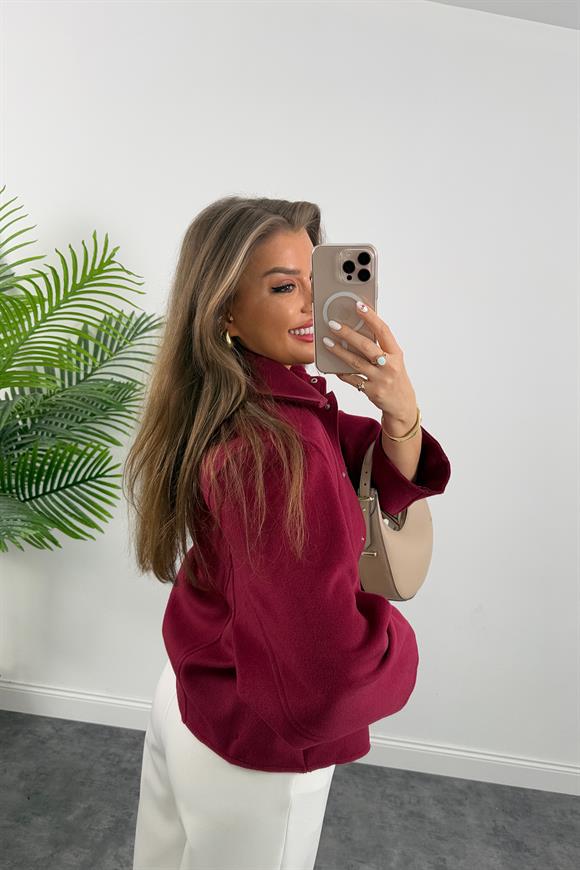 Massi Model İpek Kaşe Basic Mont Bordo