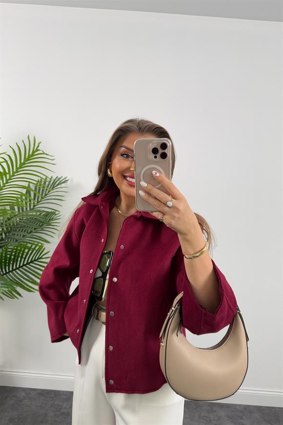 Massi Model İpek Kaşe Basic Mont Bordo