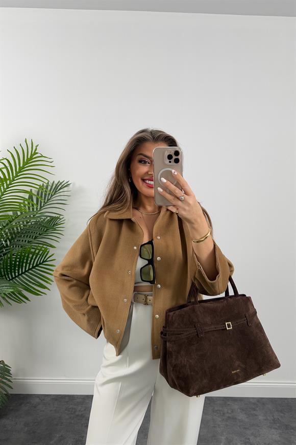 Massi Model İpek Kaşe Basic Mont Camel