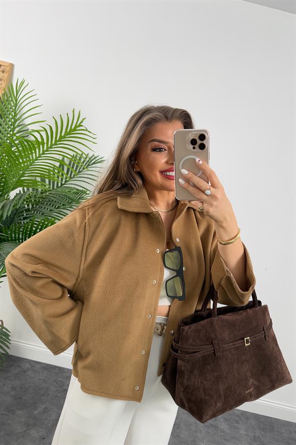 Massi Model İpek Kaşe Basic Mont Camel