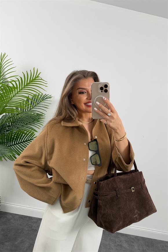 Massi Model İpek Kaşe Basic Mont Camel