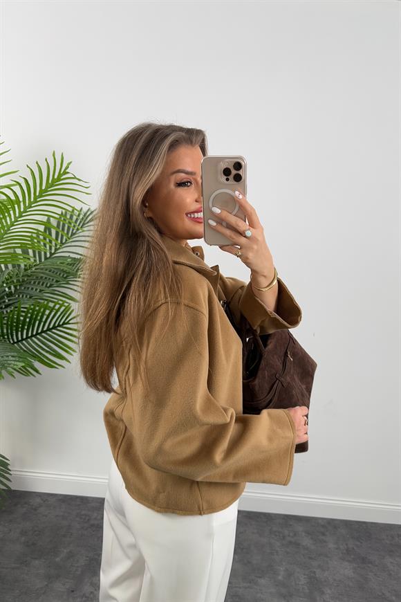 Massi Model İpek Kaşe Basic Mont Camel