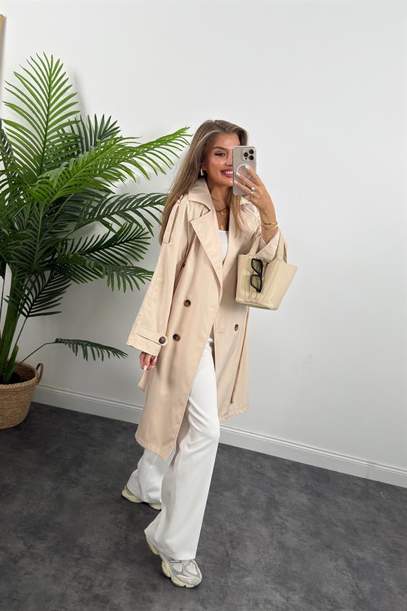 Massi Model Lüx Kalite Apoletli Klasik Trençkot