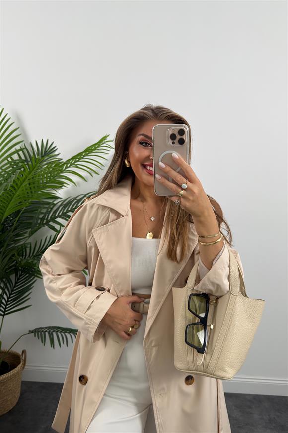 Massi Model Lüx Kalite Apoletli Klasik Trençkot