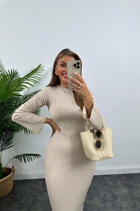 Massi Model Lüx Kalite Merserize Triko Elbise Taş 