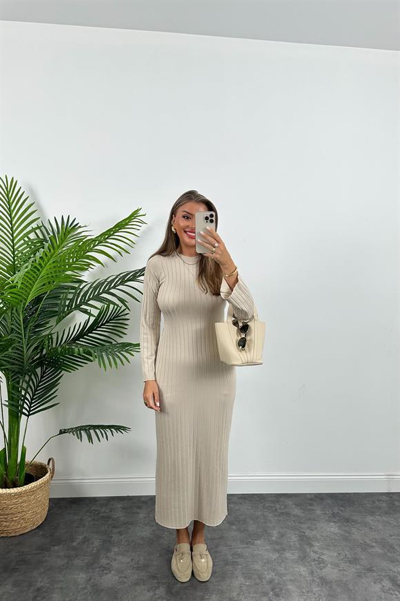 Massi Model Lüx Kalite Merserize Triko Elbise Taş 