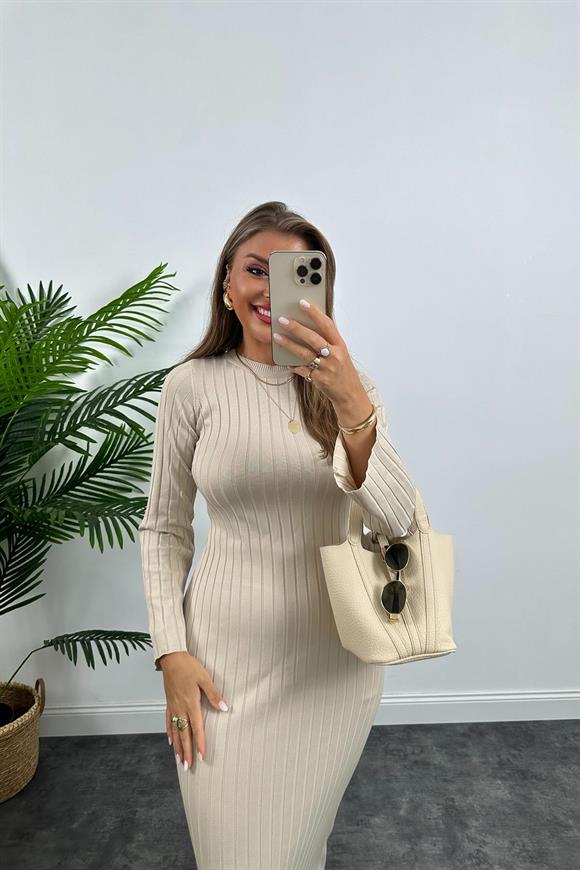 Massi Model Lüx Kalite Merserize Triko Elbise Taş 