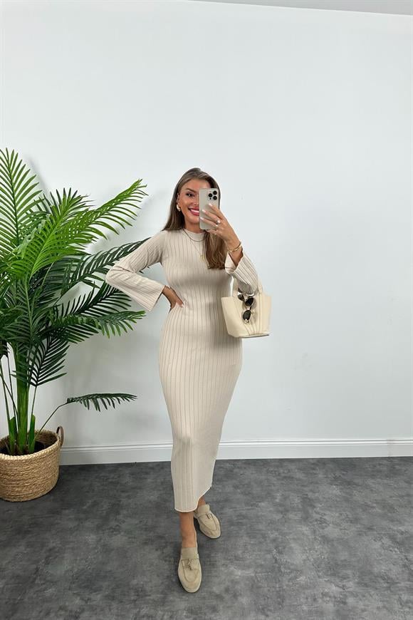 Massi Model Lüx Kalite Merserize Triko Elbise Taş 