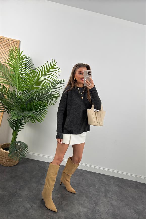 Massi Model Puffy Yumoş Basic Salaş Kazak Antrasit