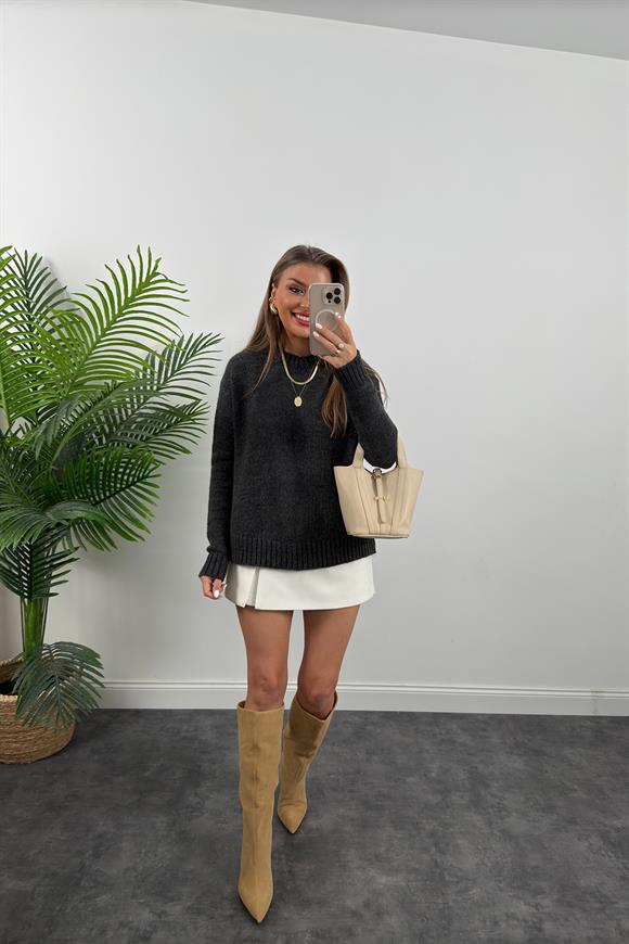 Massi Model Puffy Yumoş Basic Salaş Kazak Antrasit