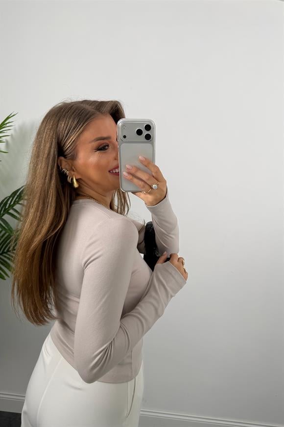 Massi Model Tam Pamuklu Soft Touch Likralı Basic Body Taş