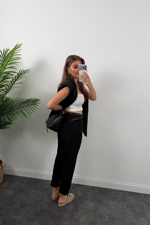 Massi Model Yelek Pantolon Takım Siyah